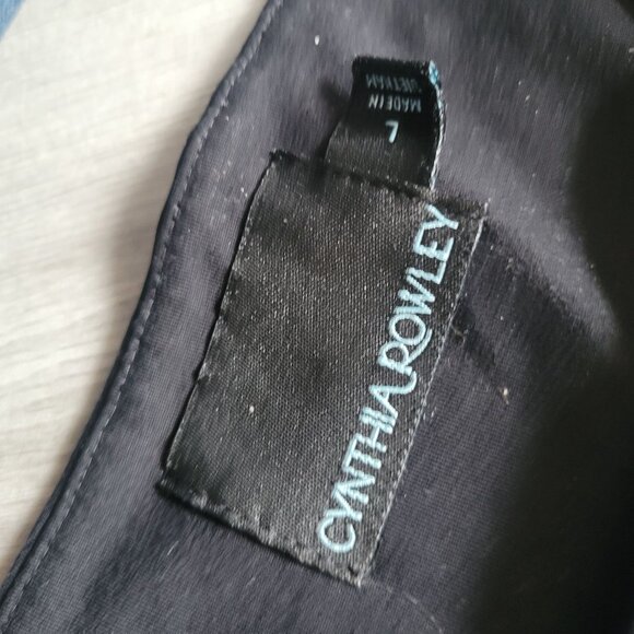 Cynthia Rowley Black Sleeveless Sheath Dress Size L With Textured Panel Design - Picture 2 of 4